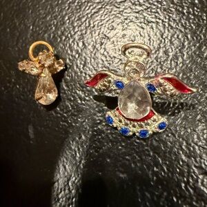 Lot of two rhinestone angel pins